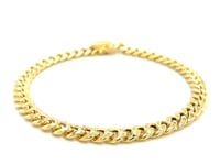 Halbmassives kubanisches Miami-Armband aus 10 Karat Gelbgold (6,10 mm)