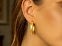 Boucles d'oreilles créoles scintillantes en or jaune 14 carats