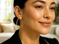 14k Yellow Gold Polished Hoop Earrings