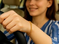 Pulsera de oro amarillo de 10 quilates con corte de diamante macizo (3,50 mm)