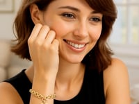 Herzanhänger mit Rolo-Gliederarmband aus 14 Karat Gelbgold (11,40 mm)