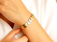 Herzgliederarmband aus 14 Karat Gelbgold