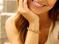 Bracelet à maillons ovales polis en or jaune 14 carats (6,20 mm)
