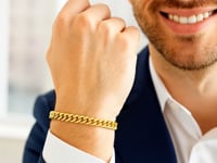 10k gult guld klassiskt Miami kubanskt massivt armband (6,10 mm)