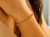 14 Karat Gelbgold, hochglanzpoliertes Mariner-Gliederarmband (5,40 mm)
