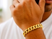 Bracelet Miami Cuban semi-solide en or jaune 14 carats (11,10 mm)