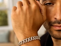 سوار من الذهب عيار 14 قيراطًا ثنائي اللون مع حلقات مرصعة بالألماس (9.50 مم)