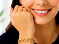 14 Karat Gelbgold, massives Doppelglieder-Charm-Armband (8,00 mm)