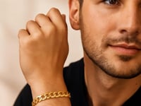 Panzerarmband aus massivem 14-karätigem Gelbgold (10,00 mm)