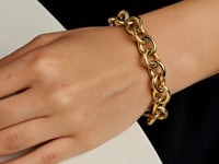 Bracelet à maillons ronds en or jaune 14 carats (11,60 mm)