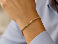 Massives Seilarmband aus 14 Karat Gelbgold (3,00 mm)