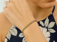14k Yellow Gold Classic Miami Cuban Solid Bracelet (3.20 mm)
