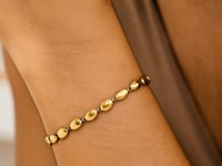 Armband med kedje i 14 karat gult guld och stenpärlor (4,00 mm)