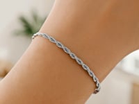 14 Karat Weißgold-Seilarmband mit Diamantschliff (2,50 mm)
