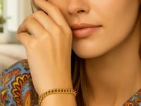 14K gult guld armband med liten fasetterad kubansk länkkedja (4,50 mm)