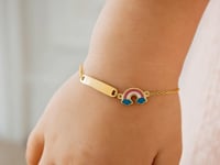 Bracelet enfant arc-en-ciel en or jaune 14 carats (1,00 mm)