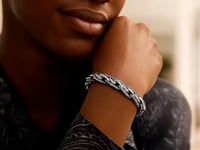 Armbånd i oksidert sterlingsølv med kabelmotiv (8,50 mm)