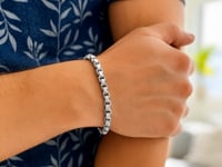 Armbånd i sterlingsølv med rhodiumbelegg og rundt eske (5,20 mm)