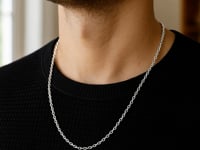 14k 화이트 골드 다이아몬드 컷 케이블 링크 체인(2.60mm)