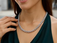 Collar de eslabones rolo de plata de ley