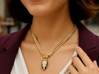 14K Sarı Qızılda Le Serpent Curb Link Boyunbağı