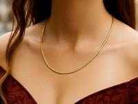 2,5 mm 14k tvåfärgat guld vändbart Omega-halsband