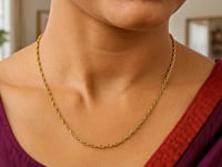 سلسلة كابل فرنسية من الذهب الأصفر عيار 14 قيراطًا (1.3 مم)