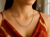 Catena a maglie francesi in oro bianco 14k (2,50 mm)