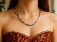 Catena a maglie francesi in oro bianco 14k (4,80 mm)