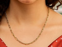 Catena a graffetta in argento sterling placcato oro (2,50 mm)