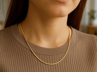 1,0 mm 14 Karat Gelbgold achteckige glänzende Schlangenkette