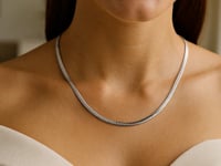 Catena a spina di pesce super flessibile in oro bianco 14k (2,80 mm)