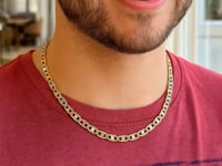 Valentino-Kette aus dreifarbigem Gold 14 Karat Pavé (3,00 mm)