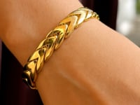 14K gult guld Chevron-länkarmband (10,00 mm)