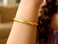 Barnarmband i 14k gult guld med diamantslipningar (5,50 mm)