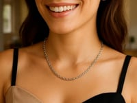 Catena a maglie rotonde in argento sterling rodiato (2,60 mm)