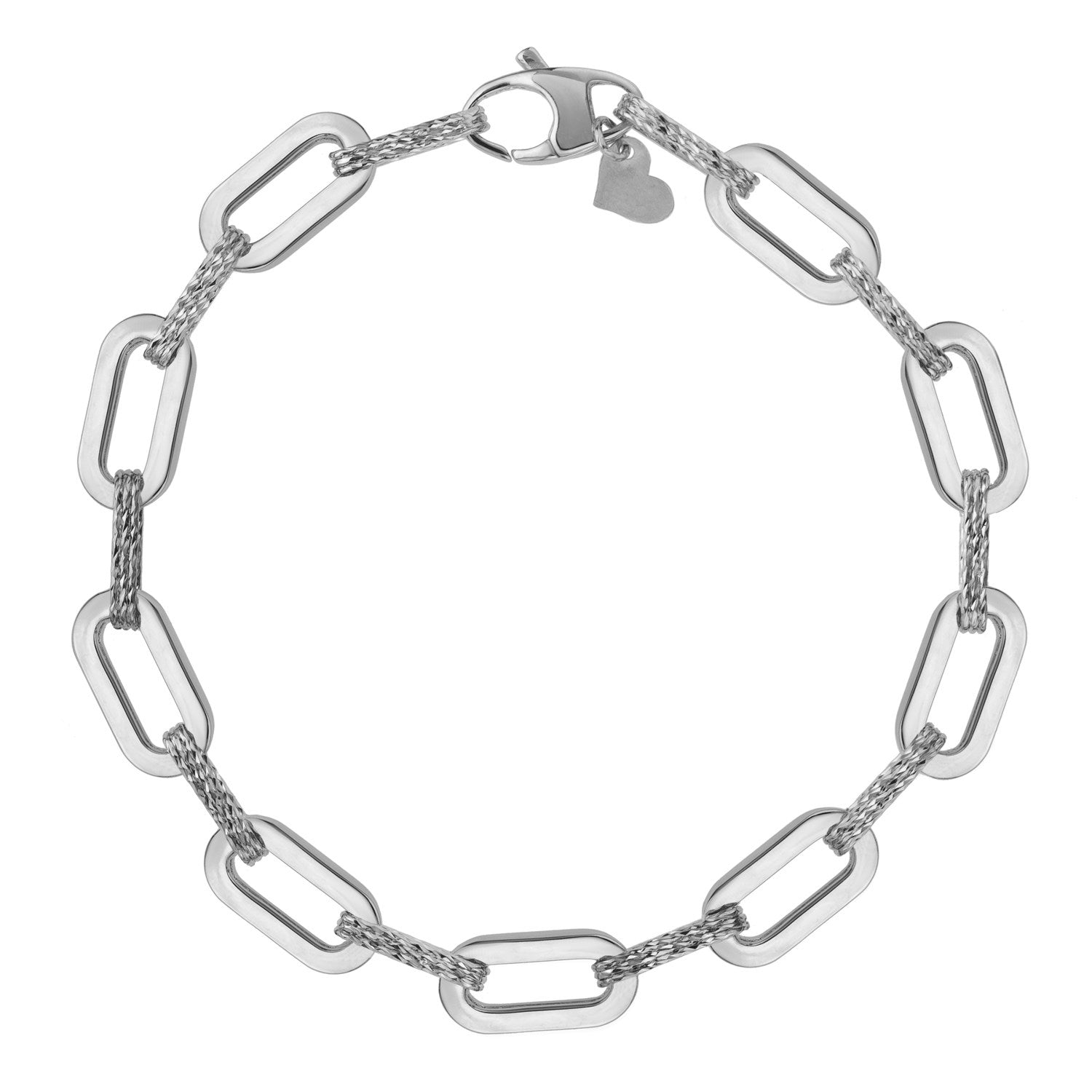 14k white gold diamante paperclip chain bracelet featuring modern links for a chic, elegant look.