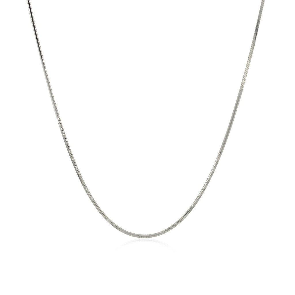 Sterling silver rhodium plated octagonal snake chain, modern design, 0.90 mm width, perfect for layering or standalone ele...