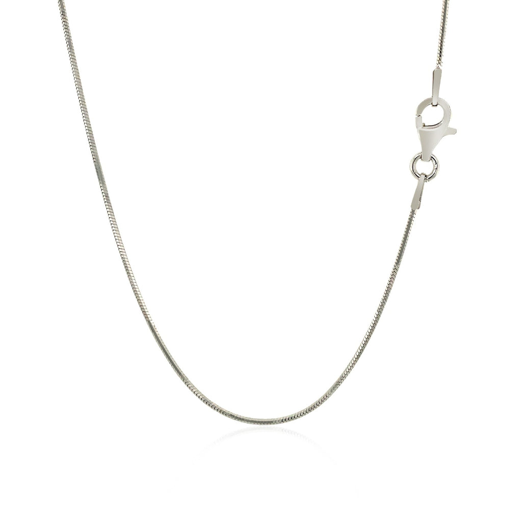Sterling silver rhodium plated octagonal snake chain, modern design, 0.90 mm width, perfect for layering or standalone ele...