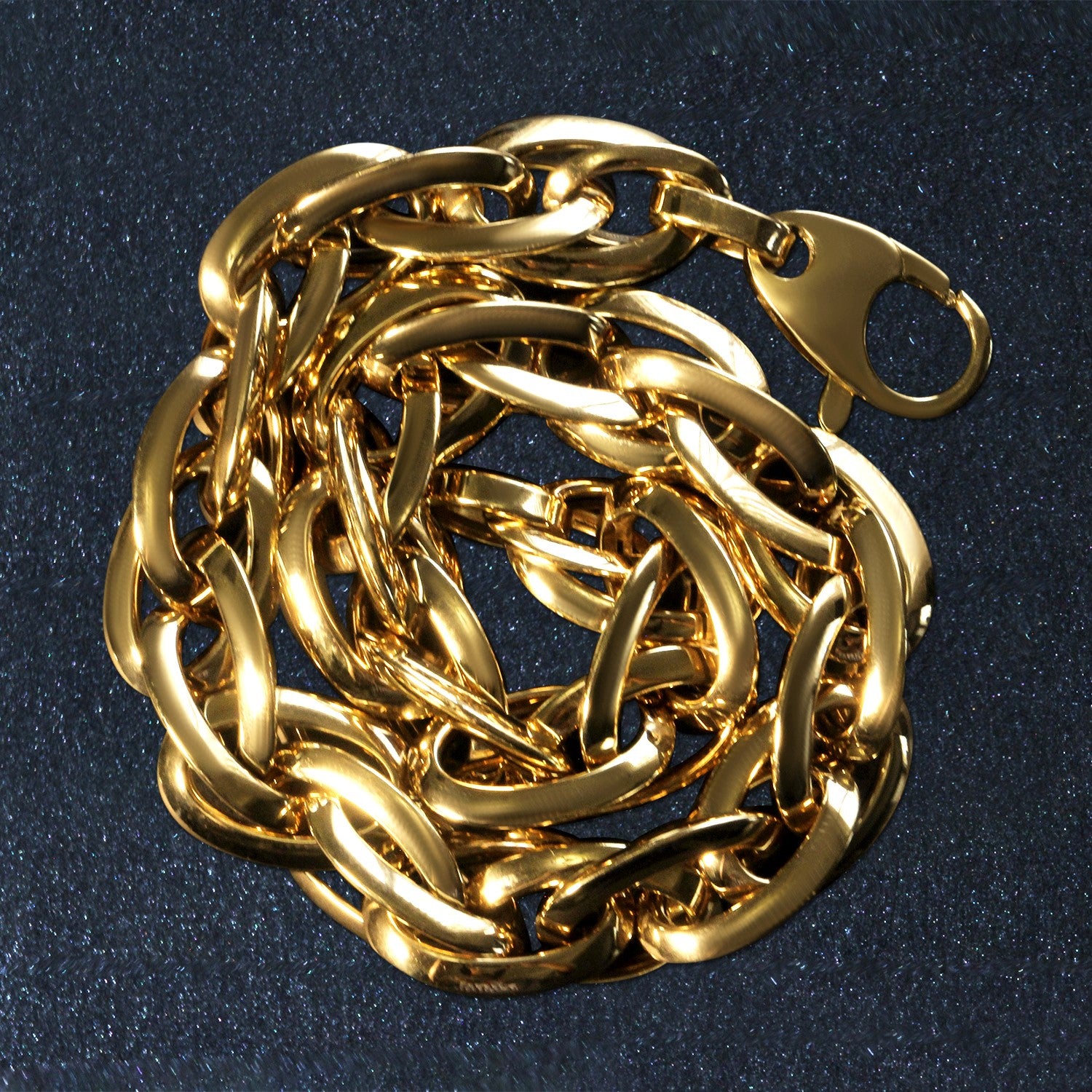 14k yellow gold contemporary double oval link chain bracelet showcasing elegant design and luxurious craftsmanship