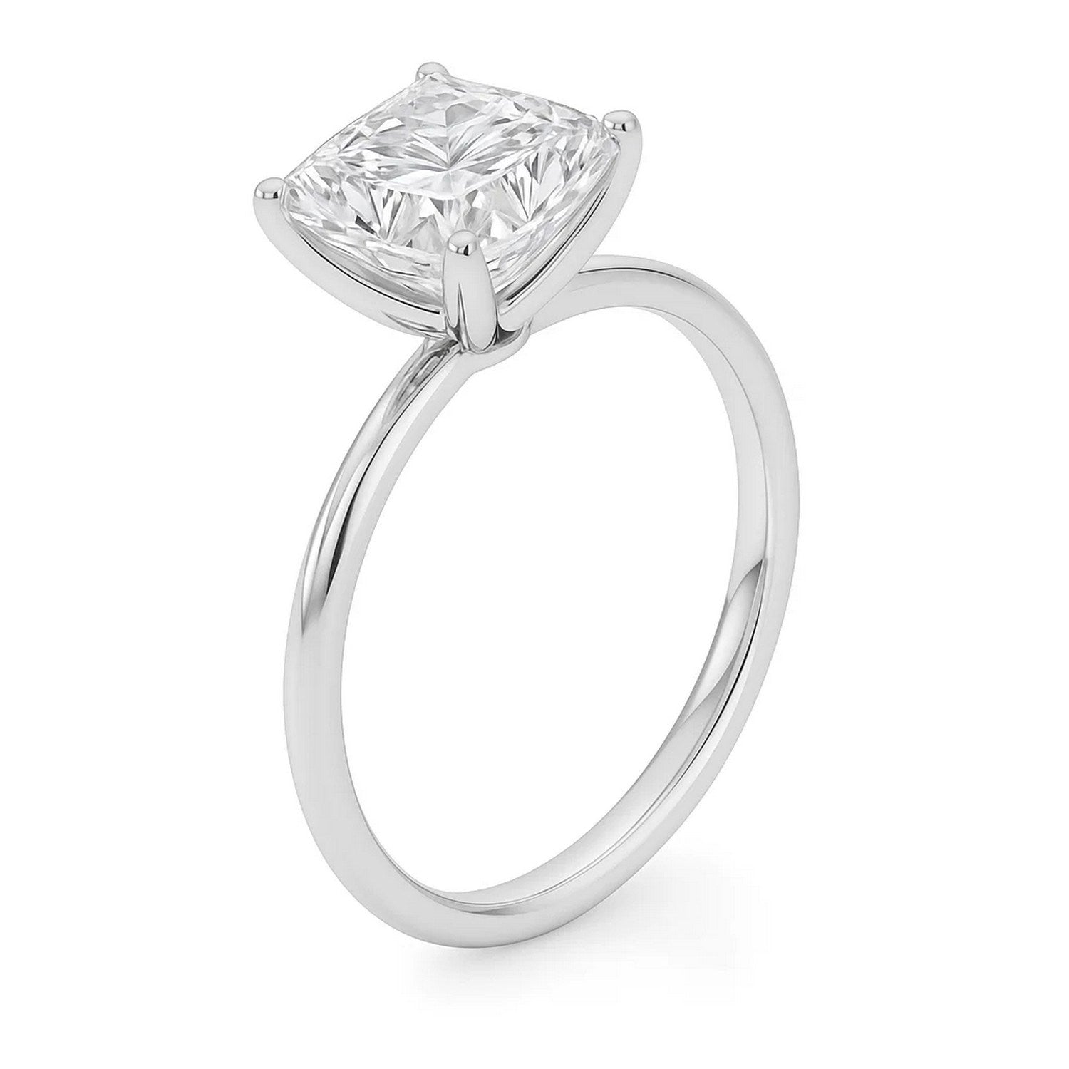 5 carat princess cut diamond solitaire ring in 14k white gold, featuring a modern prong setting for timeless elegance.