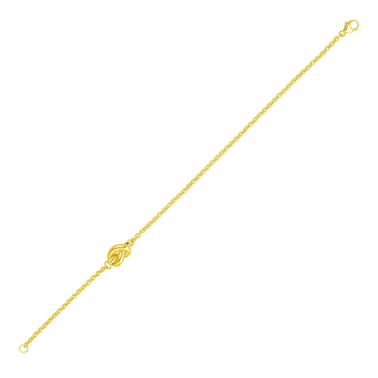 14k yellow gold chain bracelet featuring a polished knot design, embodying modern elegance and luxury craftsmanship.