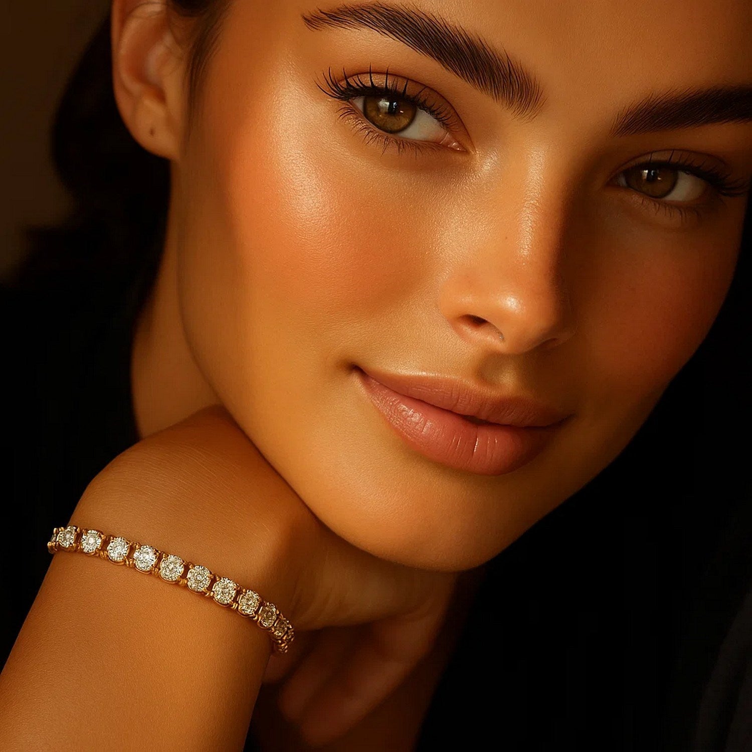 Lab grown diamond tennis bracelet in 14k yellow gold, featuring prong setting and modern design, 10 cctw F/G VS2/SI1.