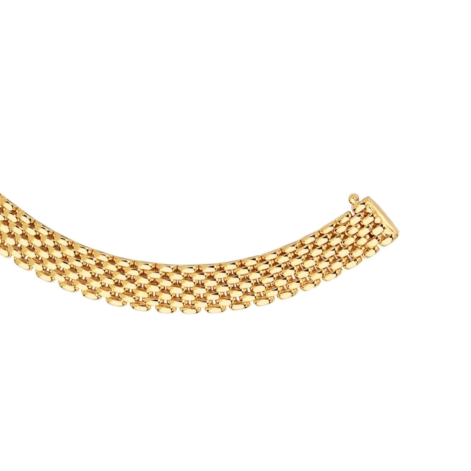 14k yellow gold flexible panther line bracelet featuring modern link design, exuding elegance and luxury.