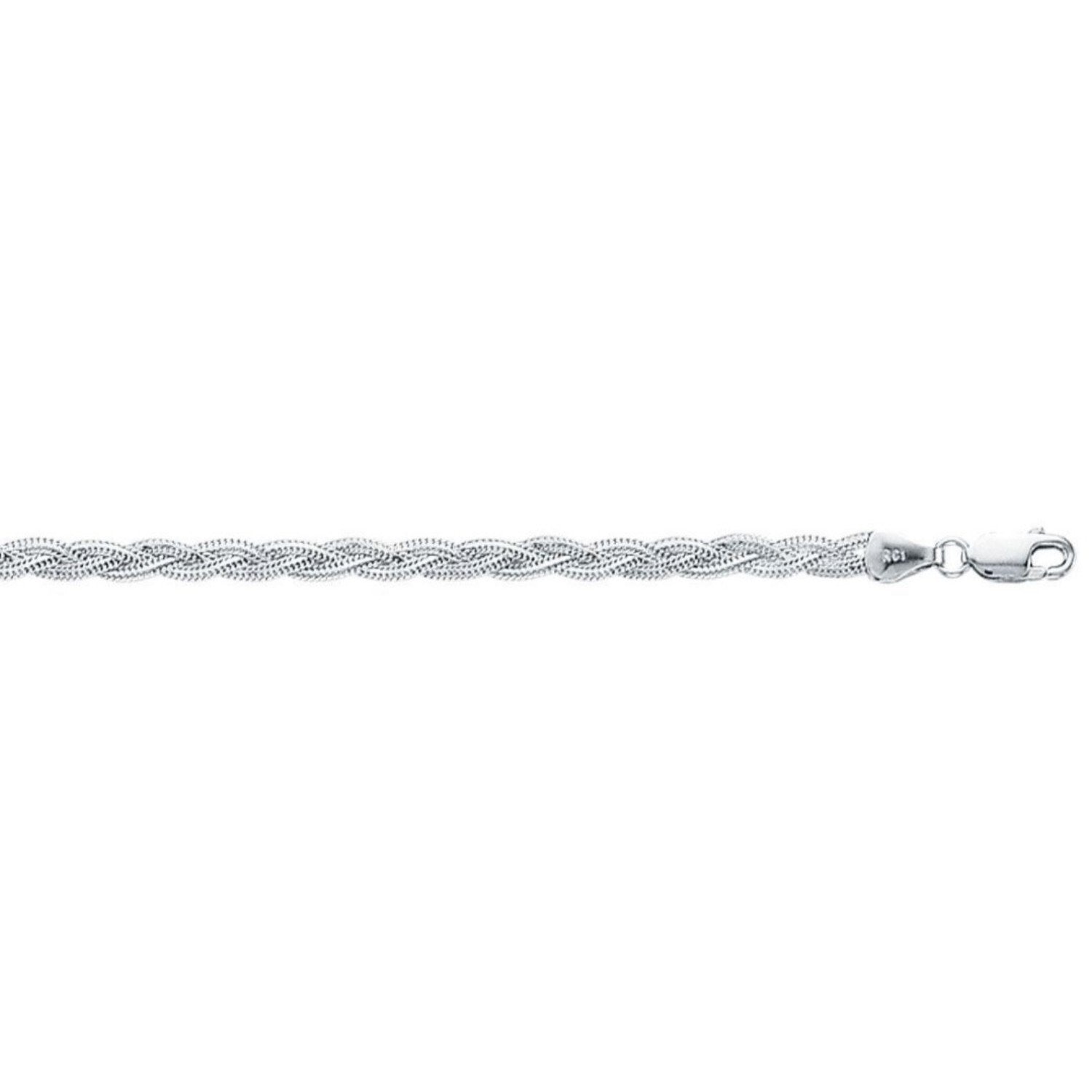 14k white gold braided bracelet featuring a classic chain design, perfect for elegant layering or standalone wear.
