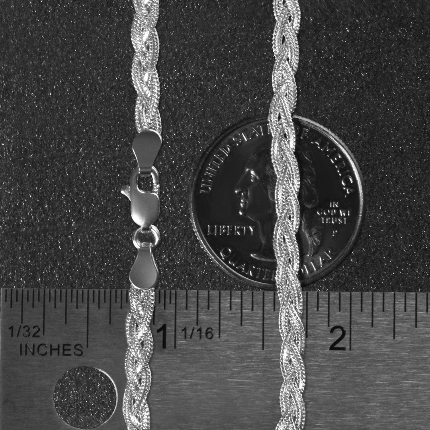 14k white gold braided bracelet featuring a classic chain design, perfect for elegant layering or standalone wear.