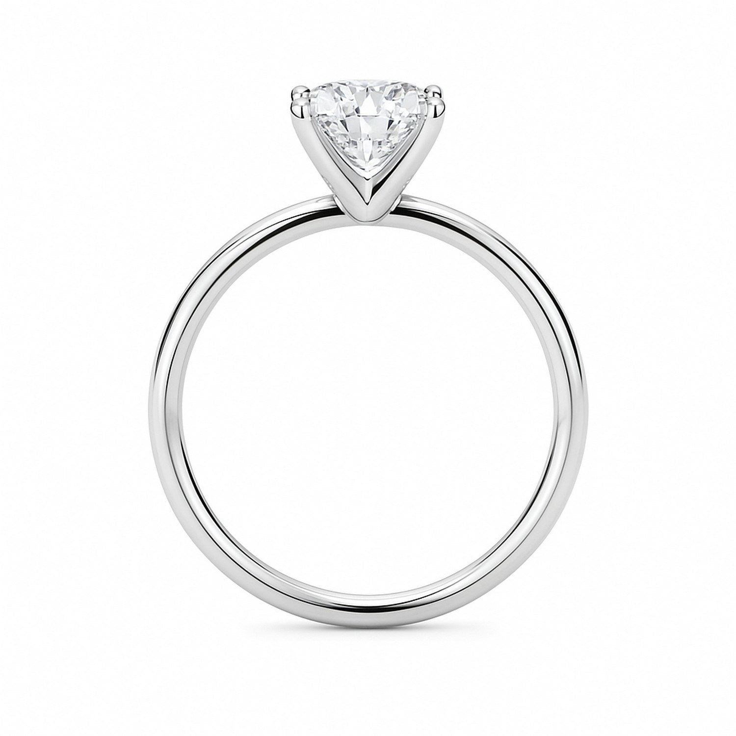 1 carat cushion lab-grown diamond solitaire ring in 10K white gold with elegant prong setting, showcasing modern luxury.