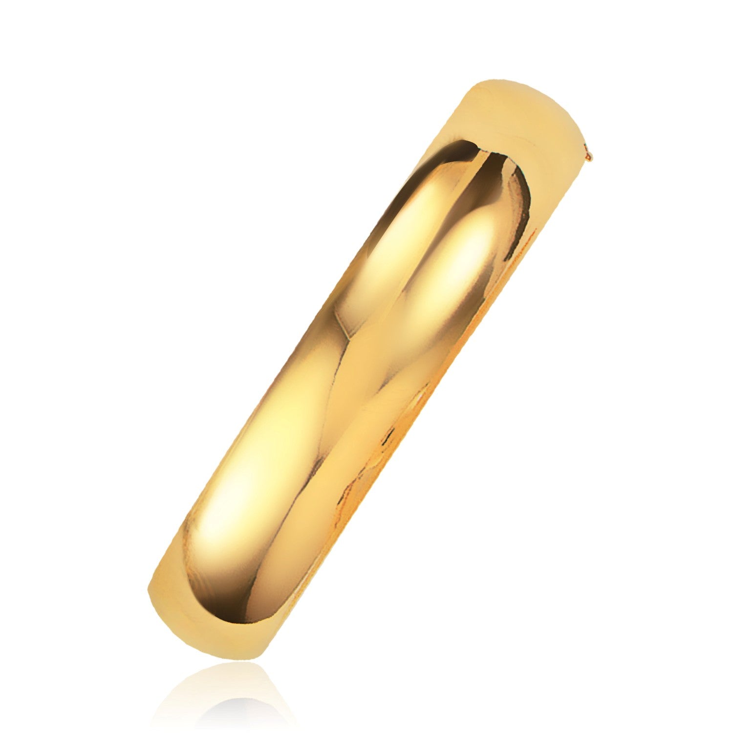 Classic 14k yellow gold bangle with a sleek modern design, perfect for luxury jewelry enthusiasts.