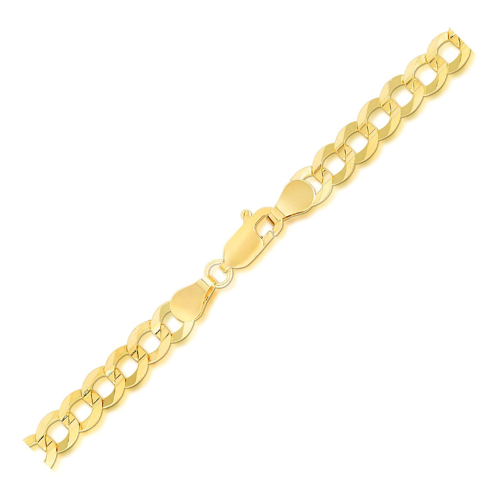 14k yellow gold solid curb bracelet featuring modern chain links, elegant and timeless luxury accessory.