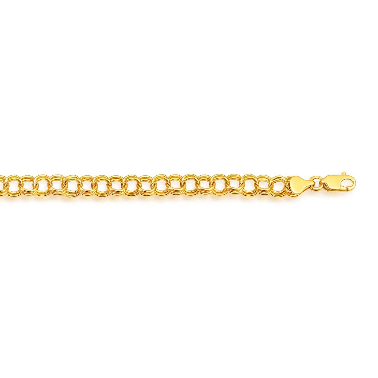 14k yellow gold charm bracelet featuring classic stud design, elegantly crafted for timeless luxury.